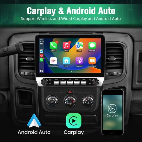 Android 13 Car Radio Stereo for Dodge RAM 1500 2500 3500 2013 2014 2015 2015 2017 2018 with Carplay Android Auto Bluetooth AC in Saudi Arabia