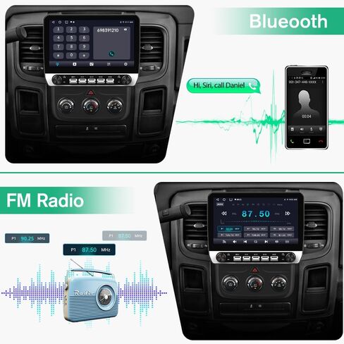 Android 13 Car Radio Stereo for Dodge RAM 1500 2500 3500 2013 2014 2015 2015 2017 2018 with Carplay Android Auto Bluetooth AC in Saudi Arabia