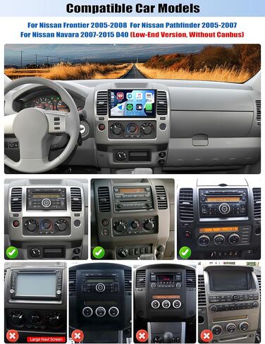 2+64G سيارة راديو ستيريو للسيارة لنيسان Frontier Pathfinder 2005-2008 مع Carplay Android Auto ، 9 بوصة شاشة Android 13 Car Radio مع GPS ملاحة Bluetooth WiFi Link Camera in Kuwait