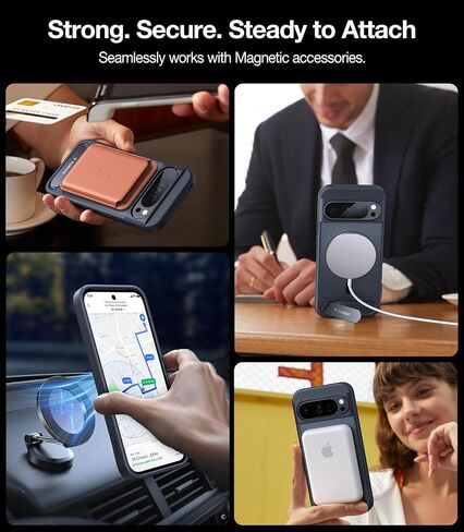 TORRAS Magnetic & Stand for Google Pixel 10 Pro XL Case, Fit for MagSafe & Pixelsnap, Military Grade Drop Protection, Slim for Pixel 10 Pro XL Phone Case with Sturdy Kickstand, Translucent Matte Black in Saudi Arabia