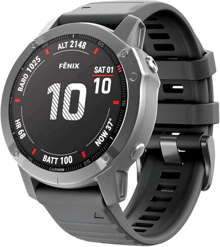 ANCOOL Compatible with Fenix 6X/7X Band 26mm Quickfit Soft Silicone Watch Band Replacement for Fenix 5X/Fenix 8 51mm/Fenix 5X Plus/Fenix 3/Fenix 6X Pro/Descent Descent MK2i Smartwatches (Black) in Saudi Arabia