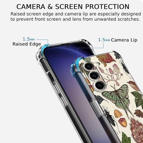 حالة من Samsung Galaxy S23 مع تصميم الفن النباتي ، ونمط عث الفطر الفقري الجمالي ، وغطاء هاتف TPU الناعم ، 6.1 "(العث ، S23) in Kuwait