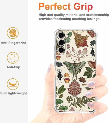 حالة من Samsung Galaxy S23 مع تصميم الفن النباتي ، ونمط عث الفطر الفقري الجمالي ، وغطاء هاتف TPU الناعم ، 6.1 "(العث ، S23) in Kuwait