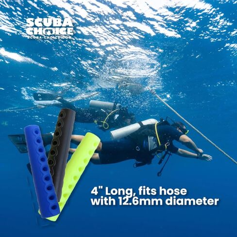 Scuba Choice Scuba Diving 4 بوصات واقي خرطوم منظم بفتحات تهوية طويلة، أسود in Kuwait