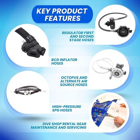 Scuba Choice Scuba Diving 4" Long Vented Regulator Hose Protector, Black in Kuwait