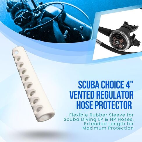 Scuba Choice Scuba Diving 4" Long Vented Regulator Hose Protector, Black in Kuwait