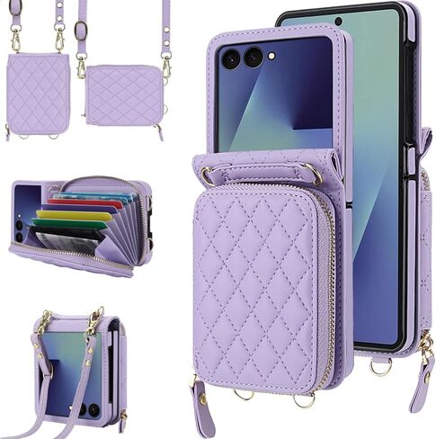NINKI Hand Strap for Samsung Galaxy Z Flip 7 Case Wallet with Card Holder, Cute Shockproof Leather Detachable Cross-body Lanyard for Samsung Z Flip 7 Case Purse,Galaxy Z Flip 7 Cover Women Girls Black in Saudi Arabia