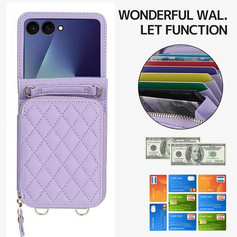 NINKI Hand Strap for Samsung Galaxy Z Flip 7 Case Wallet with Card Holder, Cute Shockproof Leather Detachable Cross-body Lanyard for Samsung Z Flip 7 Case Purse,Galaxy Z Flip 7 Cover Women Girls Black in Saudi Arabia