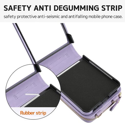 NINKI Hand Strap for Samsung Galaxy Z Flip 7 Case Wallet with Card Holder, Cute Shockproof Leather Detachable Cross-body Lanyard for Samsung Z Flip 7 Case Purse,Galaxy Z Flip 7 Cover Women Girls Black in Saudi Arabia