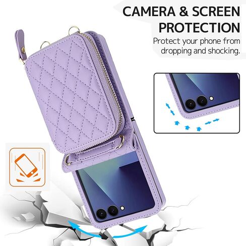 NINKI Hand Strap for Samsung Galaxy Z Flip 7 Case Wallet with Card Holder, Cute Shockproof Leather Detachable Cross-body Lanyard for Samsung Z Flip 7 Case Purse,Galaxy Z Flip 7 Cover Women Girls Black in Saudi Arabia