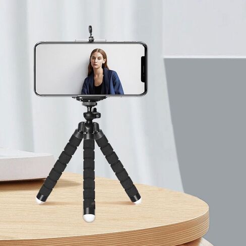 Phone Tripod, Extendable Tripod Stand with Holder for Phone Camera Video Recording in Saudi Arabia