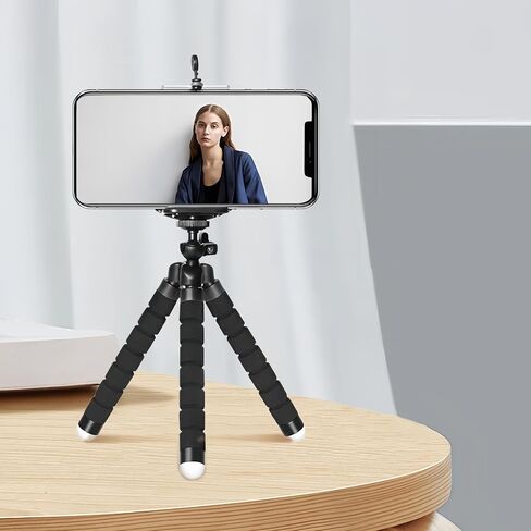 Phone Tripod, Extendable Tripod Stand with Holder for Phone Camera Video Recording in Saudi Arabia