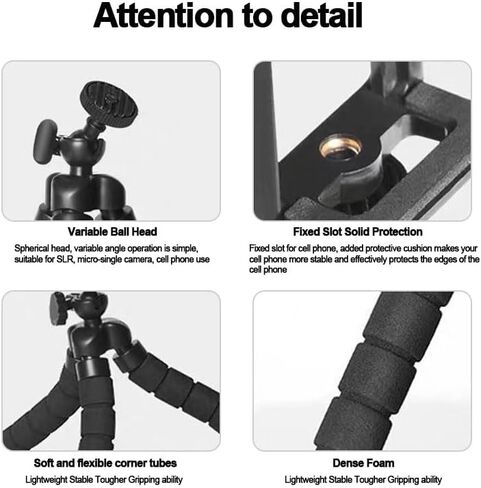 Phone Tripod, Extendable Tripod Stand with Holder for Phone Camera Video Recording in Saudi Arabia