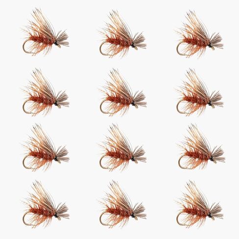 Elk Hair Caddis Dry Fly 12 Pack Brown and Olive - Hook Size 12-18, Flies for Fishing Trout Assortment, Fly Fishing Accessories, Floatant Hackle in Kuwait