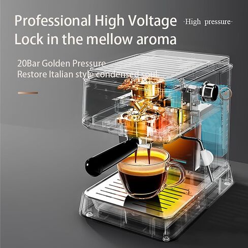 Espresso Machine 20 Bar, Upgraded 1300W Espresso Maker with Milk Frother Steam Wand, Semi-Automatic Espresso Coffee Machines for Home, for Cappuccino, Latte, 50oz Removable Water Tank (white) in Saudi Arabia