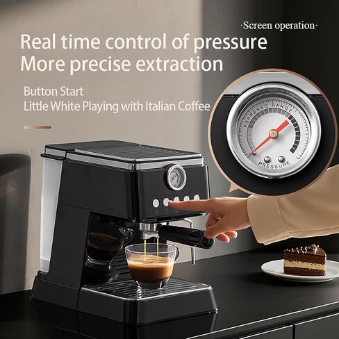 Espresso Machine 20 Bar, Upgraded 1300W Espresso Maker with Milk Frother Steam Wand, Semi-Automatic Espresso Coffee Machines for Home, for Cappuccino, Latte, 50oz Removable Water Tank (white) in Saudi Arabia