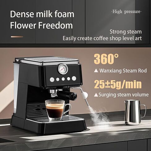 Espresso Machine 20 Bar, Upgraded 1300W Espresso Maker with Milk Frother Steam Wand, Semi-Automatic Espresso Coffee Machines for Home, for Cappuccino, Latte, 50oz Removable Water Tank (white) in Saudi Arabia