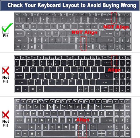 Keyboard Cover for 2025 2024 Acer Aspire 3 15.6" A315-24P/24PT A315-58/59 A315-510P, Aspire 5 15.6" A515-58M/58GM/58PT/58P A515-57/57G/57T A515-47/48M, Aspire Vero 15.6" 16" (Not Fit A515-46~A515-56) in Saudi Arabia