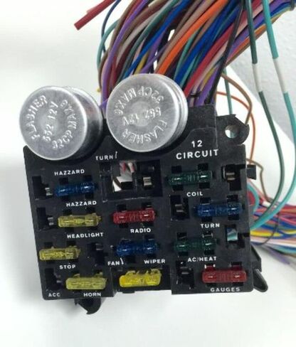 Universal 12V 24 Circuit 12 Fuse Wiring Harness Wire Kit V8 RAT HOT ROD GM in Saudi Arabia