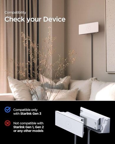 Spigen Wall Mount Designed for Starlink Gen 3 with Cable Organizer Tie, Caddy, Starlink Standard V3 2 in 1 Mesh Router Power Supply Mounting Kit, Wall Holder Stand STL310 - White in Saudi Arabia