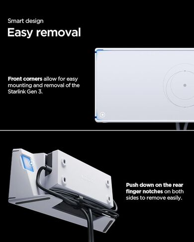 Spigen Wall Mount Designed for Starlink Gen 3 with Cable Organizer Tie, Caddy, Starlink Standard V3 2 in 1 Mesh Router Power Supply Mounting Kit, Wall Holder Stand STL310 - White in Saudi Arabia