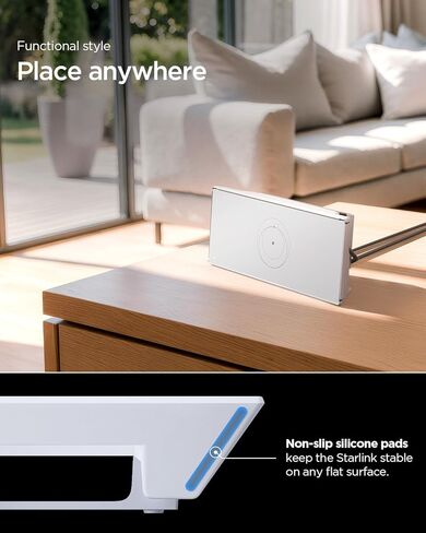Spigen Wall Mount Designed for Starlink Gen 3 with Cable Organizer Tie, Caddy, Starlink Standard V3 2 in 1 Mesh Router Power Supply Mounting Kit, Wall Holder Stand STL310 - White in Saudi Arabia