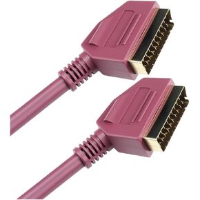 SCART CABLE RGB True 21-Pin Composite RGB SCart to SCART Cable for TV ، Recorder ، DVD Player ، VCR ، SCART AV Cable Lead SCART (Black) in Saudi Arabia