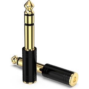 6.35 مم (1/4 بوصة) ذكر إلى 3.5 مم (1/8 بوصة) محول صوتية ستيريو الإناث لسماعات الغيتار أمبير ، الذهب مطلي 4 حزمة in Kuwait