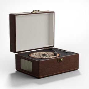 Vintage Leather Portable CD Player with Bluetooth & Remote Control - Wireless Bluetooth CD Player for Home, USB/AUX/Headphone Jack, Built-in Speakers, Red in Saudi Arabia