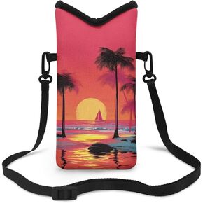 Neoprene Crossbody Phone Bag Water Resistant Cellphone Purse Small Satchel Bag Lightweight Travel Bag for iPhone/Samsung/Pixel, 8 x 4 inch, Black Boho Flower in Saudi Arabia