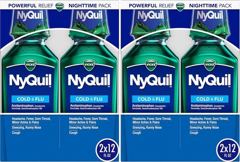 فيك nyquil السعال البارد والانفلونزا الإغاثة الليلية، السائل الأصلي، 2x12 أوقية سائلة in Saudi Arabia