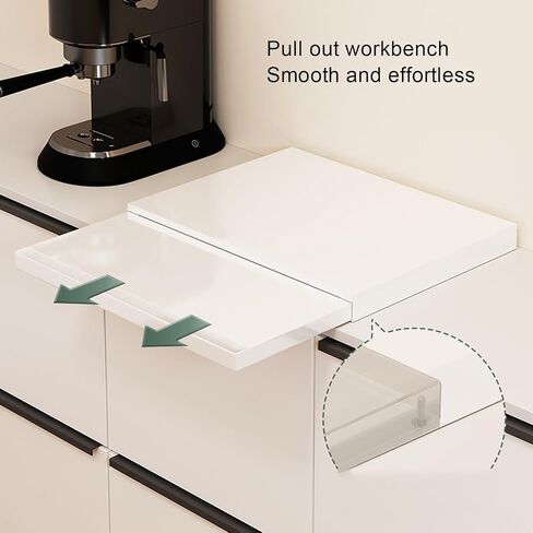 Sliding Tray Sliding Tray Mat for Coffee Maker, Carbon Steel Coffee Machine Tray, Space Saving Coffee Maker Slider, Countertop Moving Slider for Air Fryer, Blender, Stand Mixer in Saudi Arabia