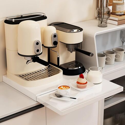 Sliding Tray Sliding Tray Mat for Coffee Maker, Carbon Steel Coffee Machine Tray, Space Saving Coffee Maker Slider, Countertop Moving Slider for Air Fryer, Blender, Stand Mixer in Saudi Arabia