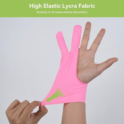 OTraki Drawing Glove 4 Pack Artist Glove for Drawing Tablet with Two-Finger Gloves for iPad Sketching Painting Graphics Pad for Left and Right Hand Pink, 3.03x8.07 inch in Kuwait