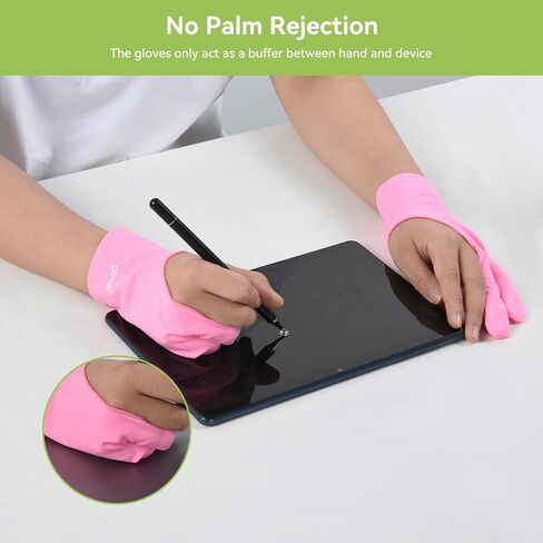 OTraki Drawing Glove 4 Pack Artist Glove for Drawing Tablet with Two-Finger Gloves for iPad Sketching Painting Graphics Pad for Left and Right Hand Pink, 3.03x8.07 inch in Kuwait