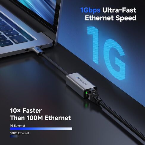 Cable Matters USB C to Ethernet Adapter, Gigabit Ethernet to USB C Network Adapter for 1000Mbps, Compatible with MacBook Pro, iPhone 16 Pro/Max, iPad Pro, Dell XPS, Surface, and More in Saudi Arabia