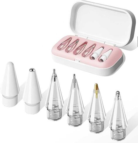 Replacement Tips for Apple Pencil Pro/2nd Gen/1st Gen/USB C, Pink Case in Saudi Arabia