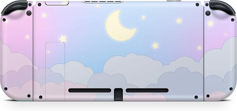 Tacky Design BlueClouds Skin for Nintendo Switch OLED Skin - Vinyl 3M Nintendo Switch OLED Stickers Set - Cute Moon Switch OLED Skin for Console, Dock, Joy Con Wrap - Decal Full Wrap in Kuwait