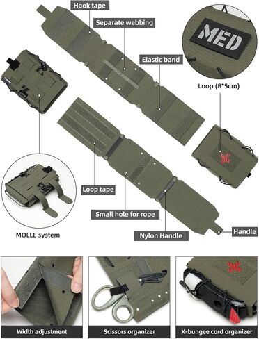 IDOGEAR Tactical IFAK Pouch Quick-Detach MOLLE Medic Pouches 2-Piece Emergency First Aid Kit with Handle 500D Nylon in Saudi Arabia
