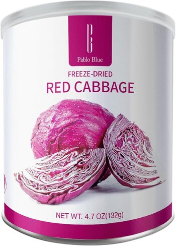 Pablo Blue Freeze Dried Red Cabbage| Emergency & Survival Food supply| 22 Serving Bulk Freeze-Dried Vegetables for Healthy Snacking, Camping, Backpacking & Preparedness (4.7 OZ/132g) in Saudi Arabia