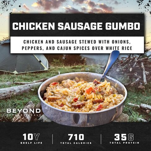ما وراء الوجبات في الهواء الطلق الدجاج السجق gumbo | تجميد المخيمات المجففة وظهر الظهر | وجبات البروتين عالية | فقط أضف الماء in Saudi Arabia