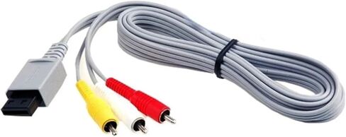 100pcs 1.8m Gold Plated 3 Cord Audio Video AV Composite Cable for Nintendo Wii Controller in Saudi Arabia