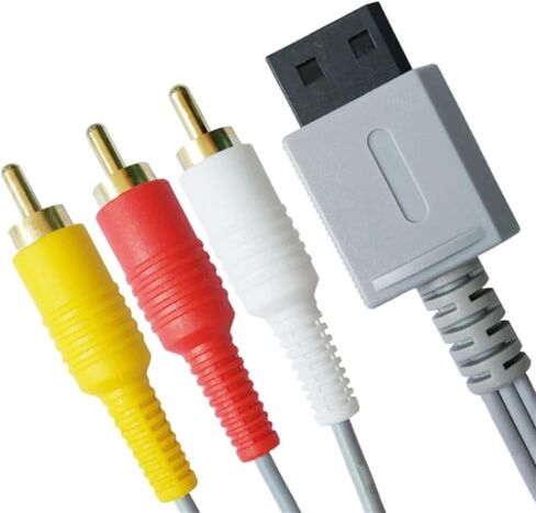 100pcs 1.8m Gold Plated 3 Cord Audio Video AV Composite Cable for Nintendo Wii Controller in Saudi Arabia