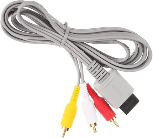 100pcs 1.8m Gold Plated 3 Cord Audio Video AV Composite Cable for Nintendo Wii Controller in Saudi Arabia