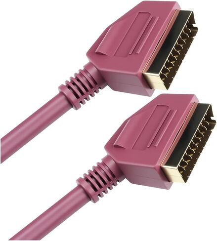 Scart Cable RGB True 21-PIN Composite RGB Scart to Scart Cable for TV,Recorder, DVD Player, VCR, STB Scart AV Cable Lead Scart(Black) in Saudi Arabia