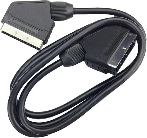 Scart Cable RGB True 21-PIN Composite RGB Scart to Scart Cable for TV,Recorder, DVD Player, VCR, STB Scart AV Cable Lead Scart(Black) in Saudi Arabia
