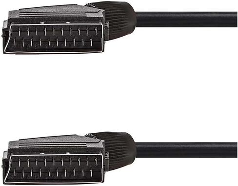 Scart Cable RGB True 21-PIN Composite RGB Scart to Scart Cable for TV,Recorder, DVD Player, VCR, STB Scart AV Cable Lead Scart(Black) in Saudi Arabia