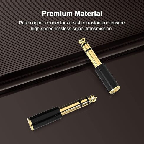 6.35 مم (1/4 بوصة) ذكر إلى 3.5 مم (1/8 بوصة) محول صوتية ستيريو الإناث لسماعات الغيتار أمبير ، الذهب مطلي 4 حزمة in Kuwait