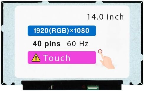 14.0 "استبدال الشاشة لـ Lenovo ThinkPad T490 T490S T495 T495S 20Q9 20QH 20n2 20n3 20rx 20ry 20nx 20ny Fru 01yn150 01yn151 01yn152 40 Pins 60 Hz FHD 1920 * 1080 Touch LCD LCD in Saudi Arabia
