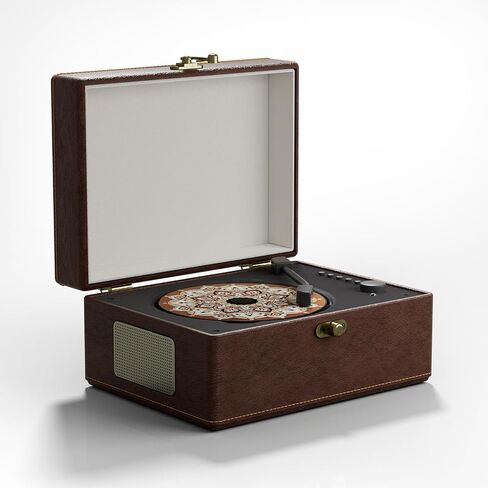 Vintage Leather Portable CD Player with Bluetooth & Remote Control - Wireless Bluetooth CD Player for Home, USB/AUX/Headphone Jack, Built-in Speakers, Red in Saudi Arabia